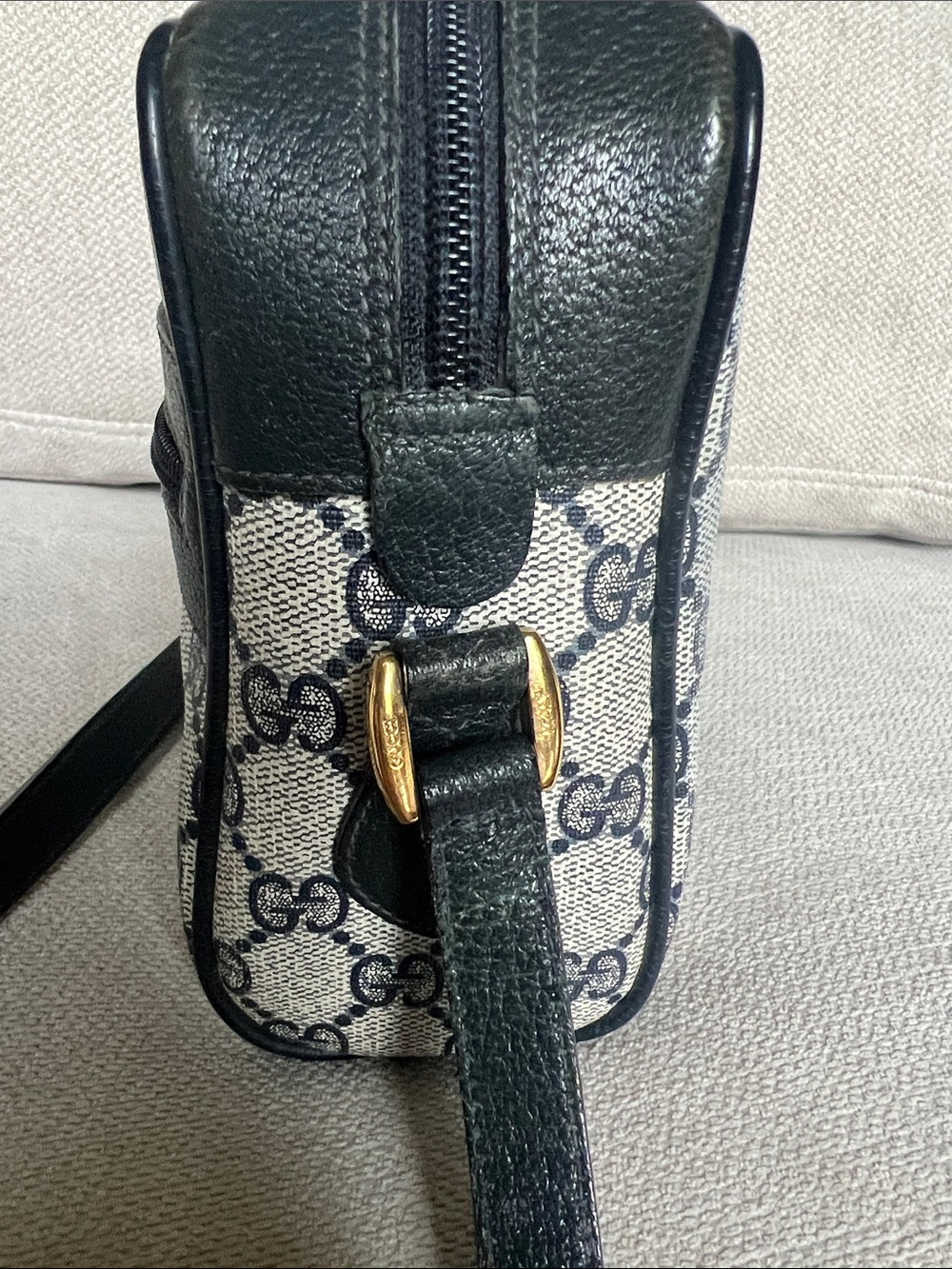Gucci Navy, Ivory & Red GG Canvas Crossbody Bag, please see all pics - Picture 5 of 14